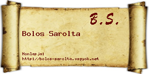 Bolos Sarolta névjegykártya